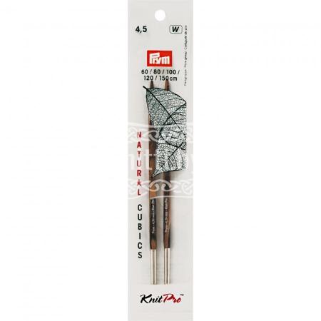 Спицы круговые съёмные деревянные длинные Prym CUBICS 4,5 мм 