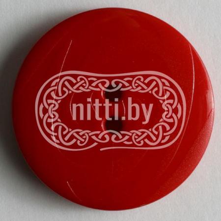 Пуговица пластиковая красного цвета с двумя отверстиями Dill 19 мм 