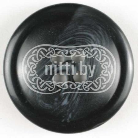 Пуговица пластиковая черного цвета с четырьмя отверстиями Dill 15 мм 