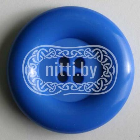 Пуговица пластиковая синего цвета с четырьмя отверстиями Dill 18 мм 