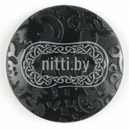 Пуговица пластиковая черного цвета на ножке Dill 14 мм