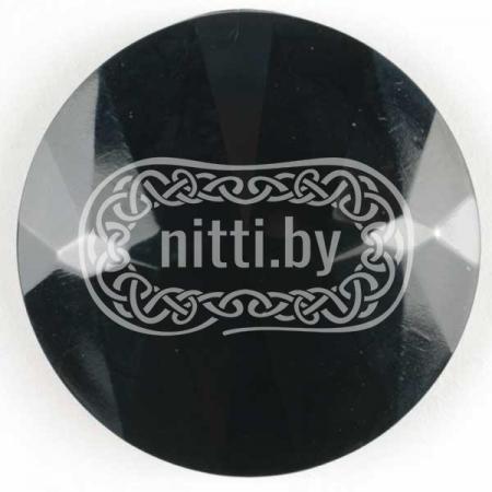 Пуговица пластиковая черного цвета на ножке Dill 28 мм