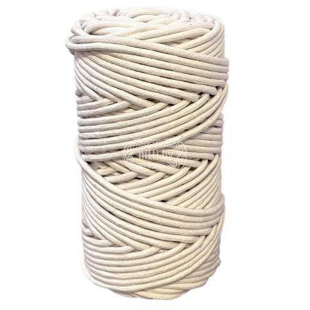 Шнур плетеный хлопковый с сердечником 5мм, 100м