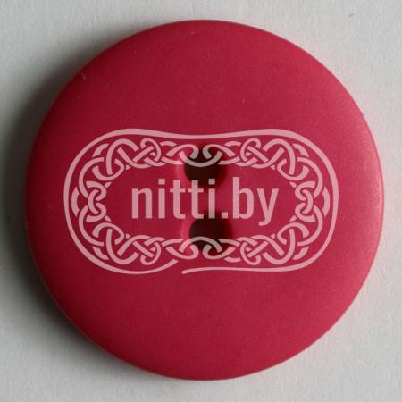 Пуговица пластиковая розового цвета с двумя отверстиями Dill 18 мм