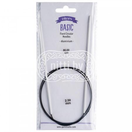 Спицы круговые алюминиевые DROPS Basic 2,5 мм / 80 см