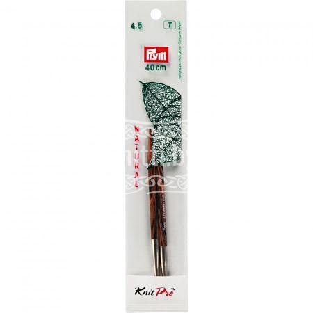 Спицы круговые съёмные деревянные короткие Prym 4,5 мм 