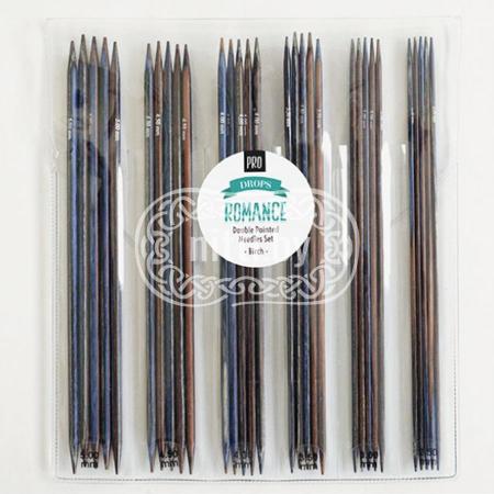 Набор спиц чулочных деревянных DROPS Pro Romance 2,5-5,0 мм