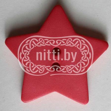 Пуговица пластиковая Звезда розового цвета с двумя отверстиями Dill 15 мм 