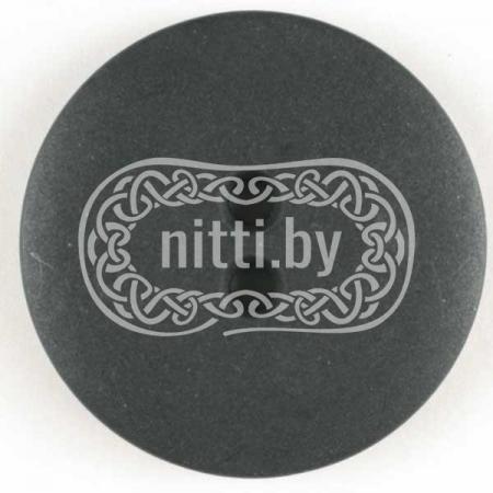 Пуговица пластиковая круглая матового черного цвета с двумя отверстиями Dill 18 мм