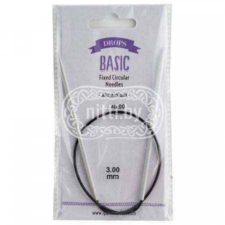 Спицы круговые алюминиевые DROPS Basic 3,0 мм / 40 см