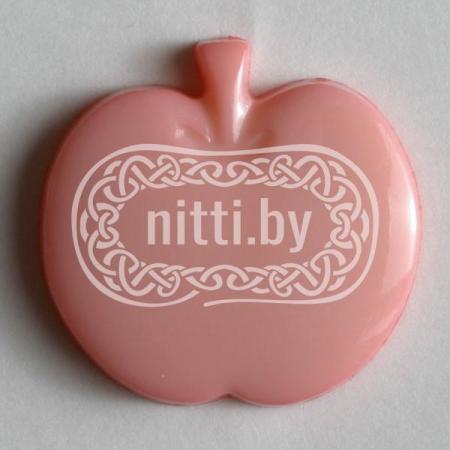 Пуговица пластиковая Яблоко розового цвета на ножке Dill 14 мм