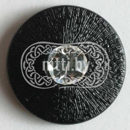 Пуговица пластиковая со стразой Dill 14 мм