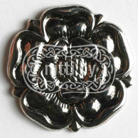 Пуговица металлическая цвета античное серебро в виде Цветка на ножке Dill 15 мм 