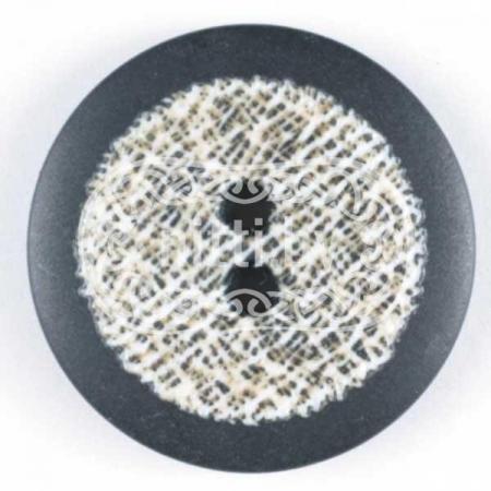 Пуговица пластиковая черного цвета с двумя отверстиями Dill 15 мм