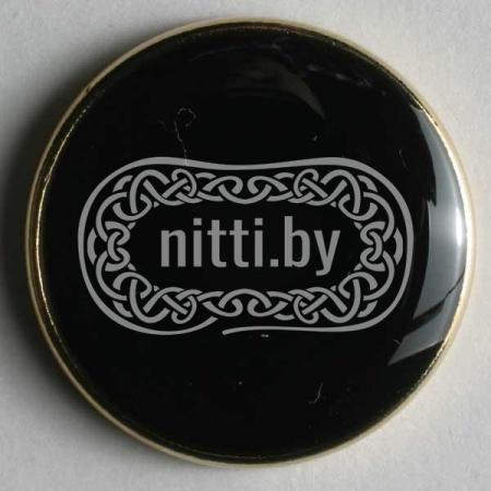 Пуговица металлическая черного цвета на ножке Dill 20 мм