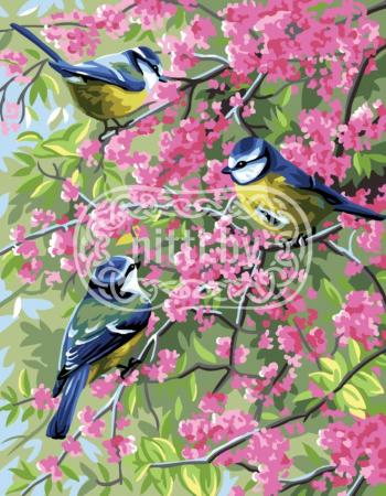 Картина для вышивания Anchor - Les Mesanges Bleues et les Fleurs