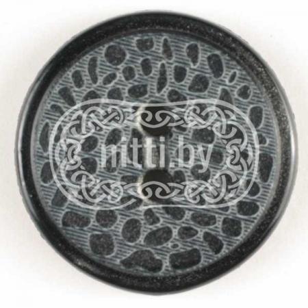 Пуговица пластиковая черного цвета с двумя отверстиями Dill 23 мм