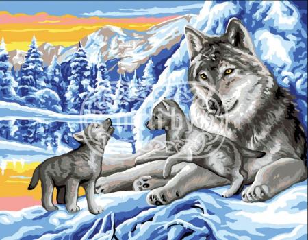 Картина для вышивания Anchor - Les loups en hiver
