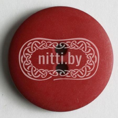 Пуговица пластиковая бордового цвета с двумя отверстиями Dill 23 мм