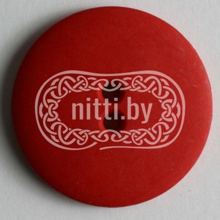 Пуговица пластиковая красного цвета с двумя отверстиями Dill 20 мм