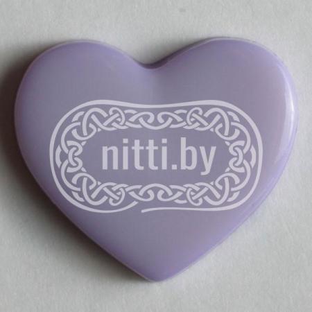 Пуговица пластиковая в форме Сердца сиреневого цвета на ножке Dill 13 мм