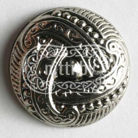 Пуговица пластиковая античное серебро на ножке Dill 15 мм