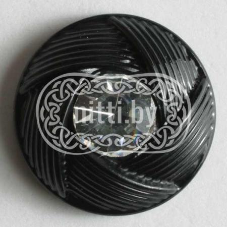 Пуговица пластиковая со стразой Dill 10 мм 