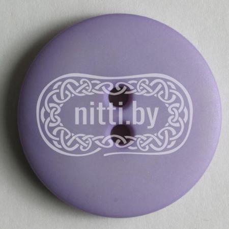 Пуговица пластиковая матового сиреневого цвета с двумя отверстиями Dill 18 мм