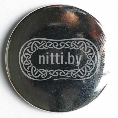 Пуговица металлическая круглая серебристого цвета на ножке Dill 18 мм