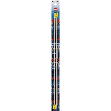 Спицы прямые алюминиевые с наконечниками Prym 6 мм / 35 см