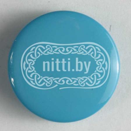 Пуговица пластиковая голубого цвета на ножке Dill 15 мм