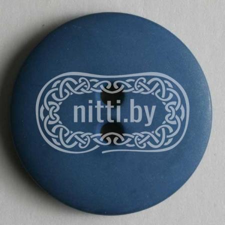 Пуговица пластиковая синего цвета с двумя отверстиями Dill 20 мм