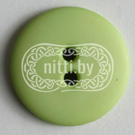 Пуговица пластиковая матового салатового цвета с двумя отверстиями Dill 20 мм