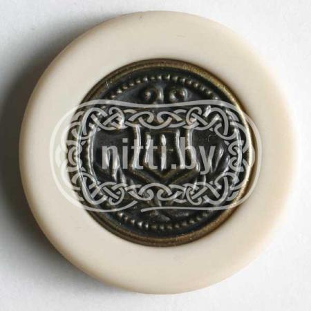 Пуговица пластиковая бежевого цвета на ножке Dill 15 мм