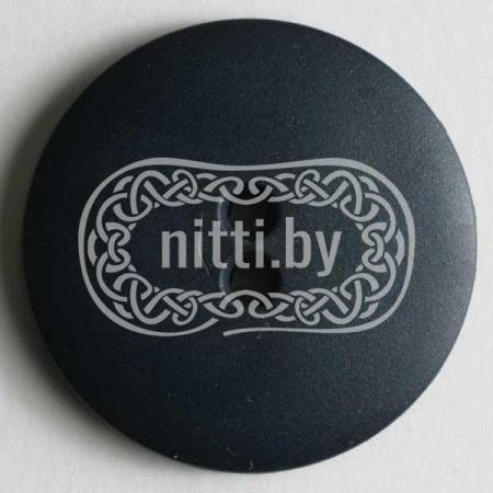 Пуговица пластиковая матового темно-синего цвета с двумя отверстиями Dill 20 мм 