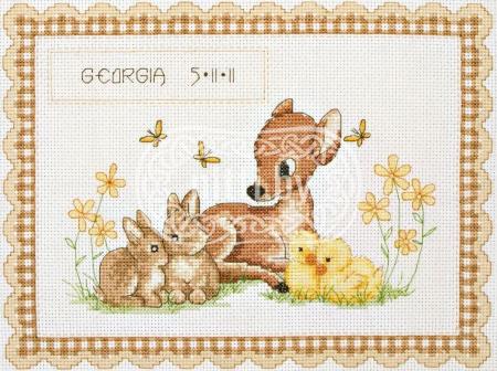 Набор для вышивания Anchor - Baby Animals Birth Record