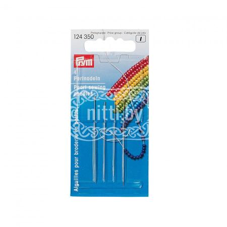 Иглы для бисера с золотистым ушком Prym № 10,12