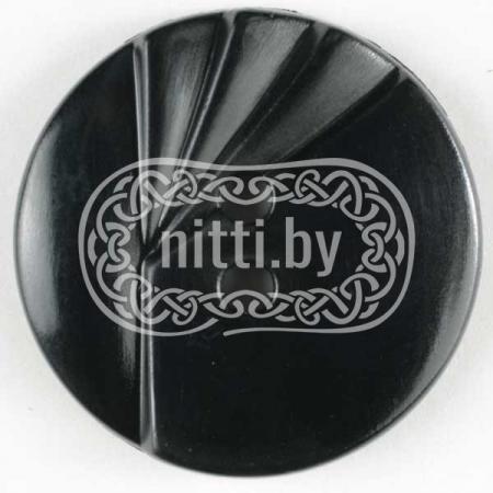 Пуговица пластиковая черного цвета с двумя отверстиями Dill 15 мм