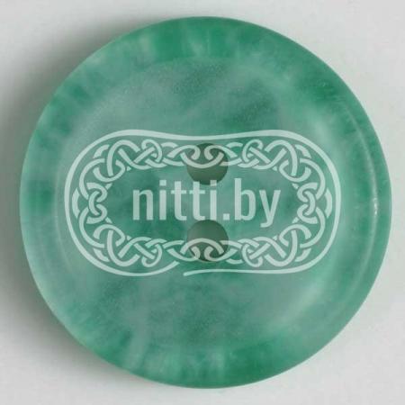 Пуговица пластиковая зеленого цвета с двумя отверстиями Dill 15 мм