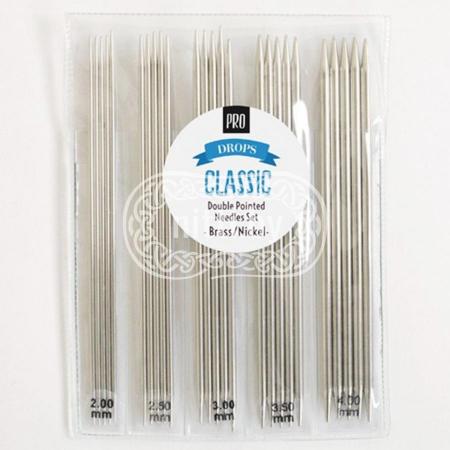Набор спиц чулочных латунных DROPS Pro Classic 2,0-4,0 мм