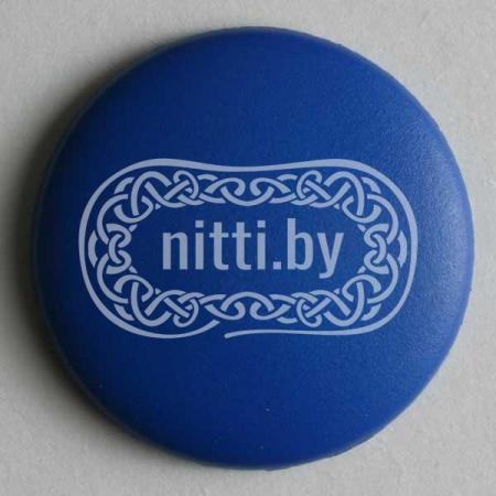 Пуговица пластиковая матового синего цвета на ножке Dill 15 мм 