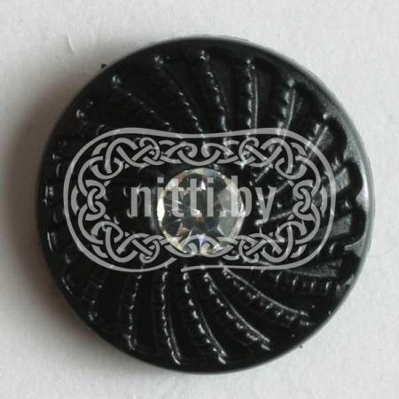 Пуговица пластиковая со стразой Dill 11 мм 