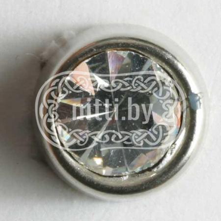 Пуговица пластиковая со стразой Dill 8 мм