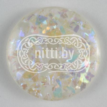 Пуговица пластиковая белого цвета с двумя отверстиями Dill 14 мм